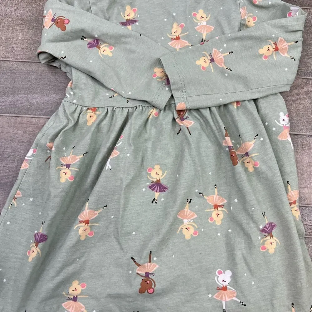 H & M Little girls cute ballerina mouse soft dress. Size 3-4T